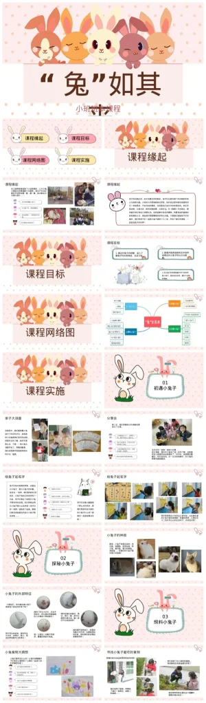 幼儿园小班《“兔”如其来》主题教学资源包，提供PDF与PPT课件下载。