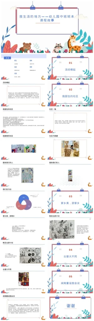 中班《我生活的地方》主题资源包（含PDF/PPT/ZIP）