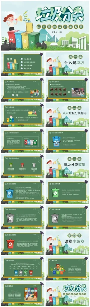 幼儿园大班垃圾分类主题资源包（含PDF/PPT）下载